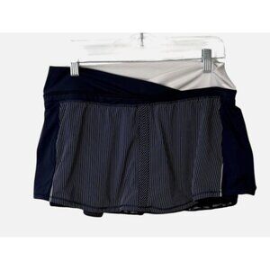 Lululemon Run Pace Skirt Skort Navy Blue White Tennis Pickleball Womens Size 10